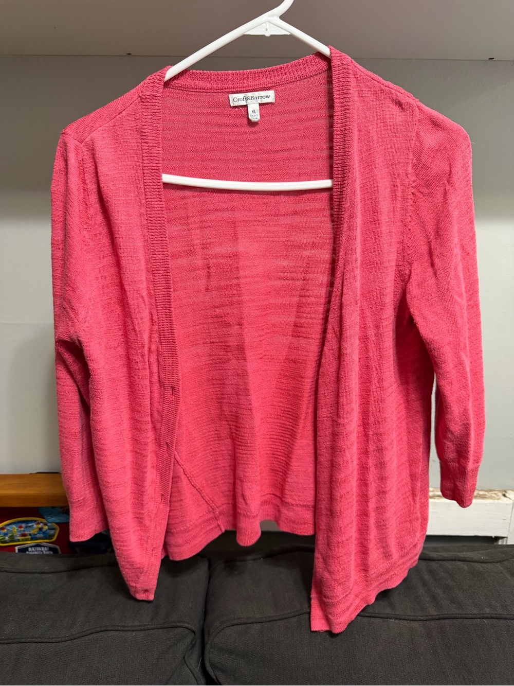 croft & barrow Women's Open-Front Pink Cardigan